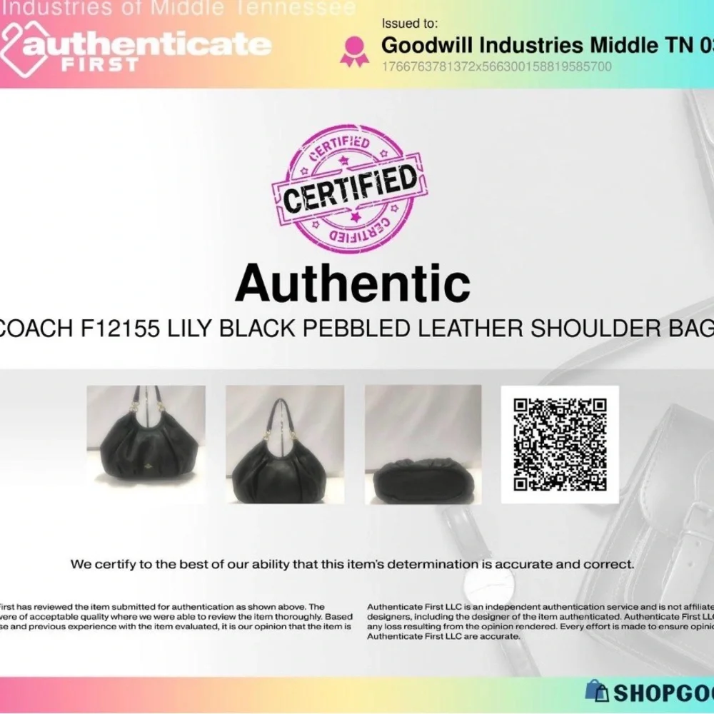Coach Lily Black Leather Shoulder Bag